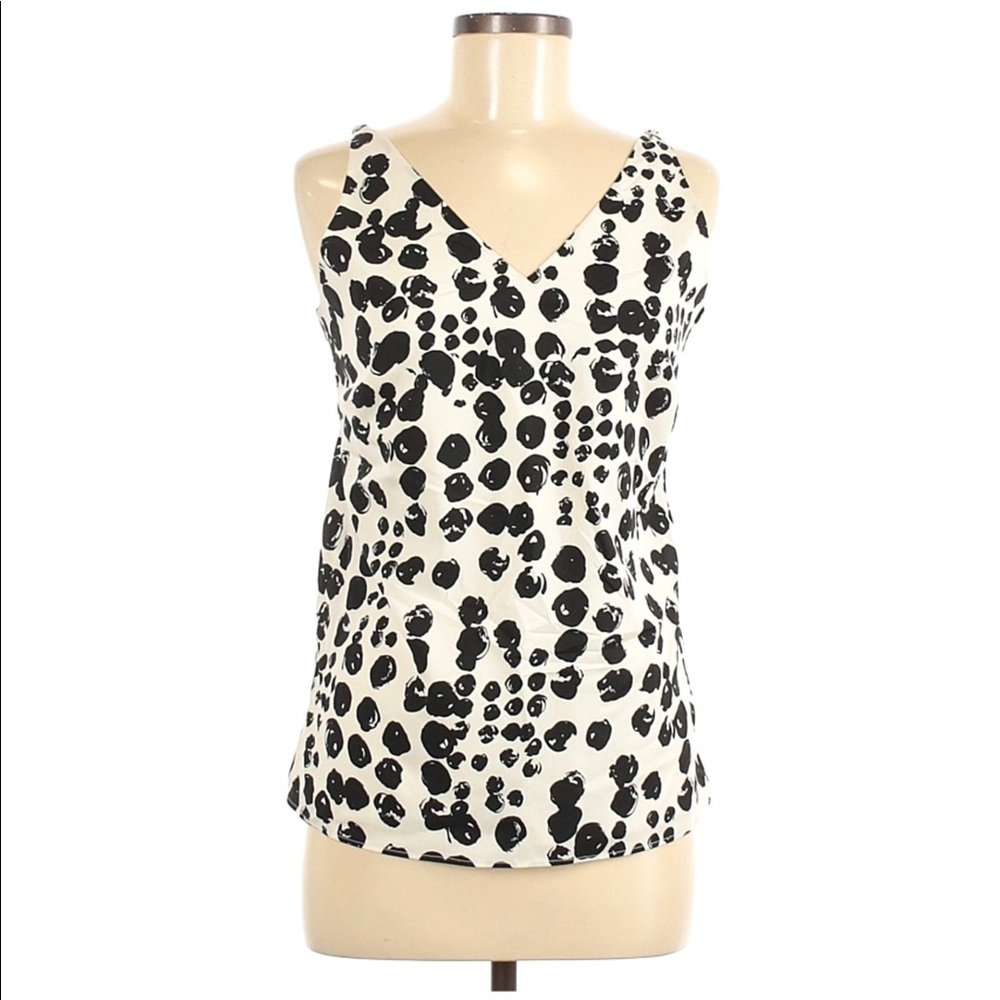 Banana Republic Ivory Polka Dot Sleeveless Camisole Blouse